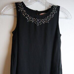 Girls Black Sheer Rhinestone Sleeveless Party Dress Pageant Size 10 Japna Kids